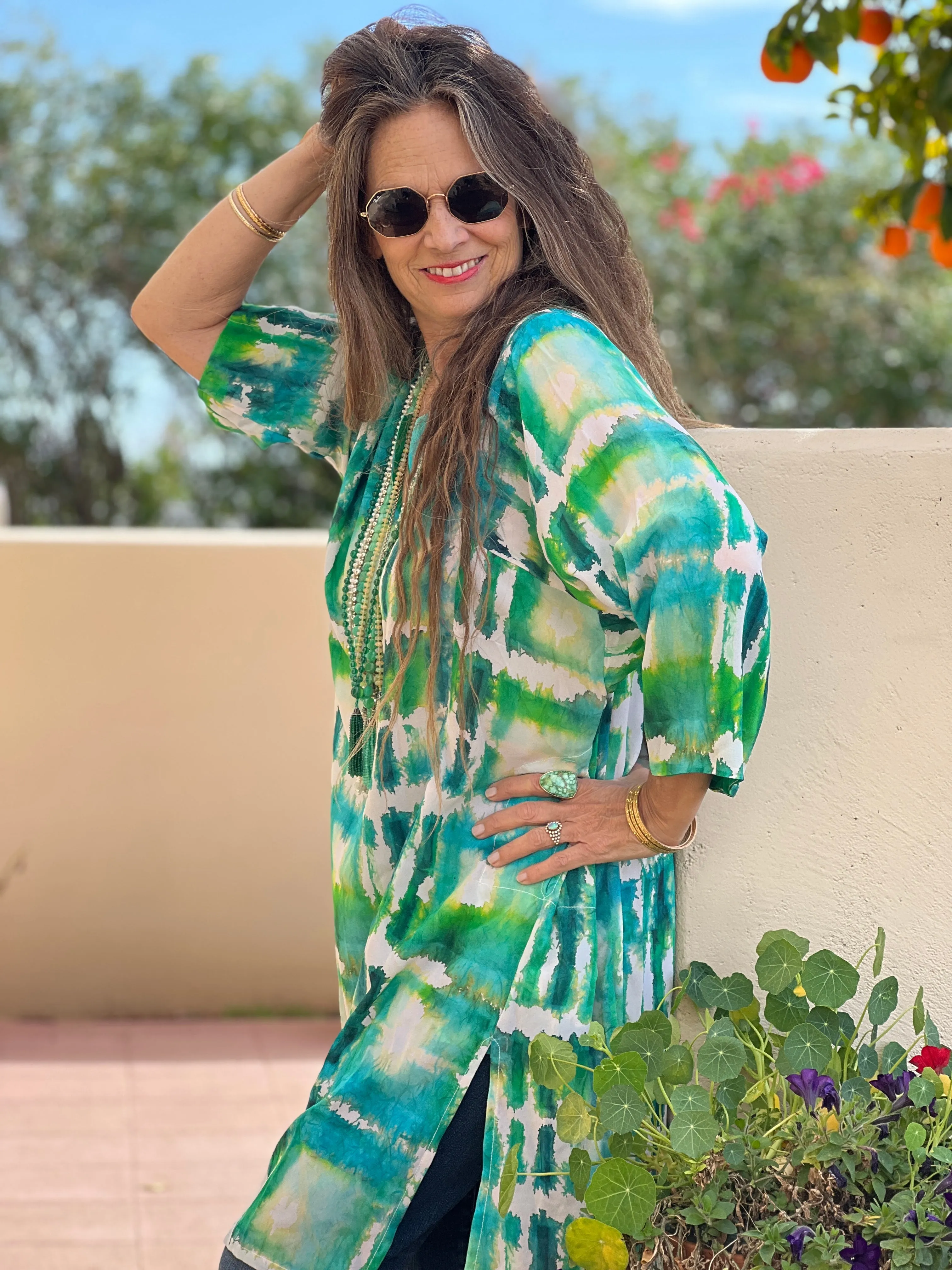 Serenity Italian Silk Midi Tunic