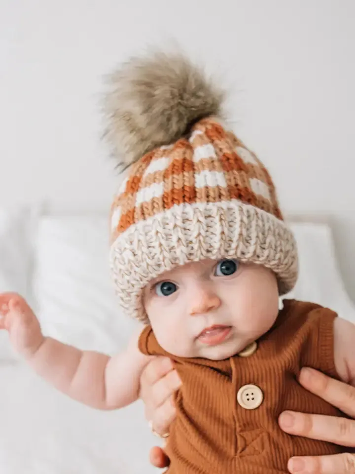 Sienna Buffalo Check Pom Pom Beanie Hat