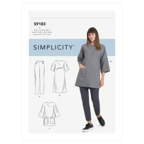 Simplicity Pattern 9183 Misses' Tunic, Top, Dress & Legging