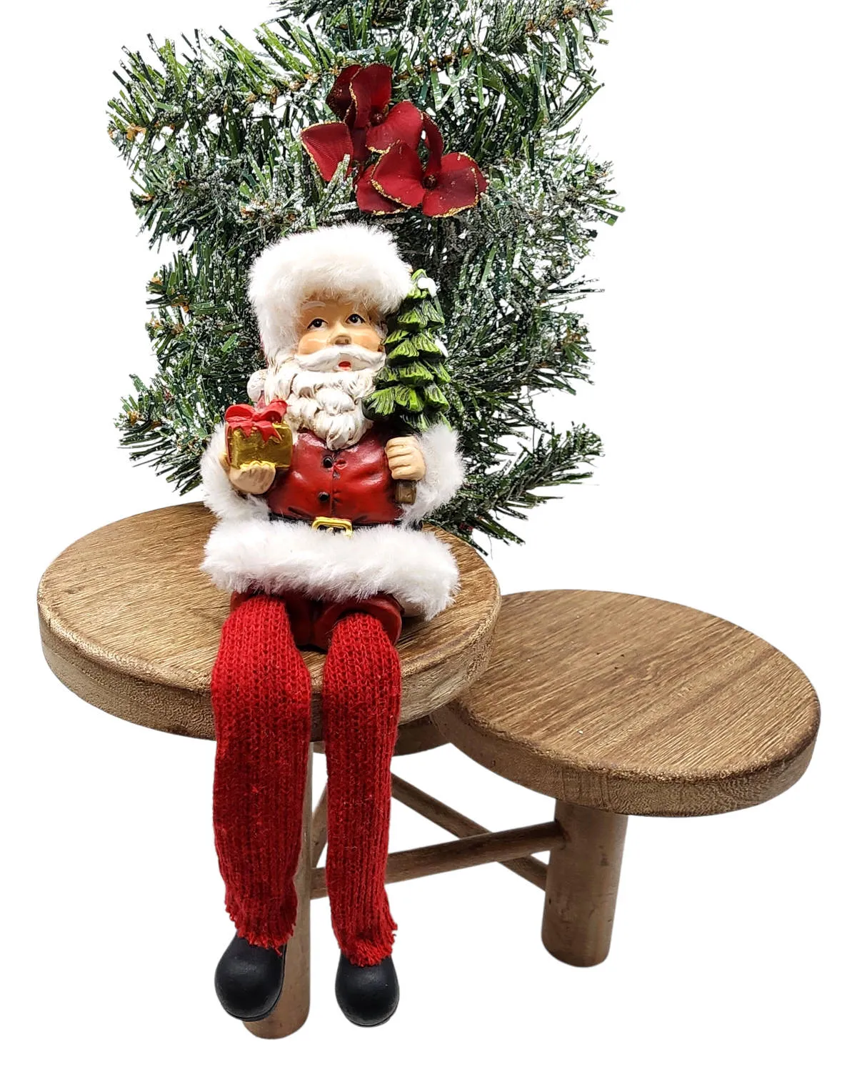 Sitting Santa Dangling Feet Christmas Decor