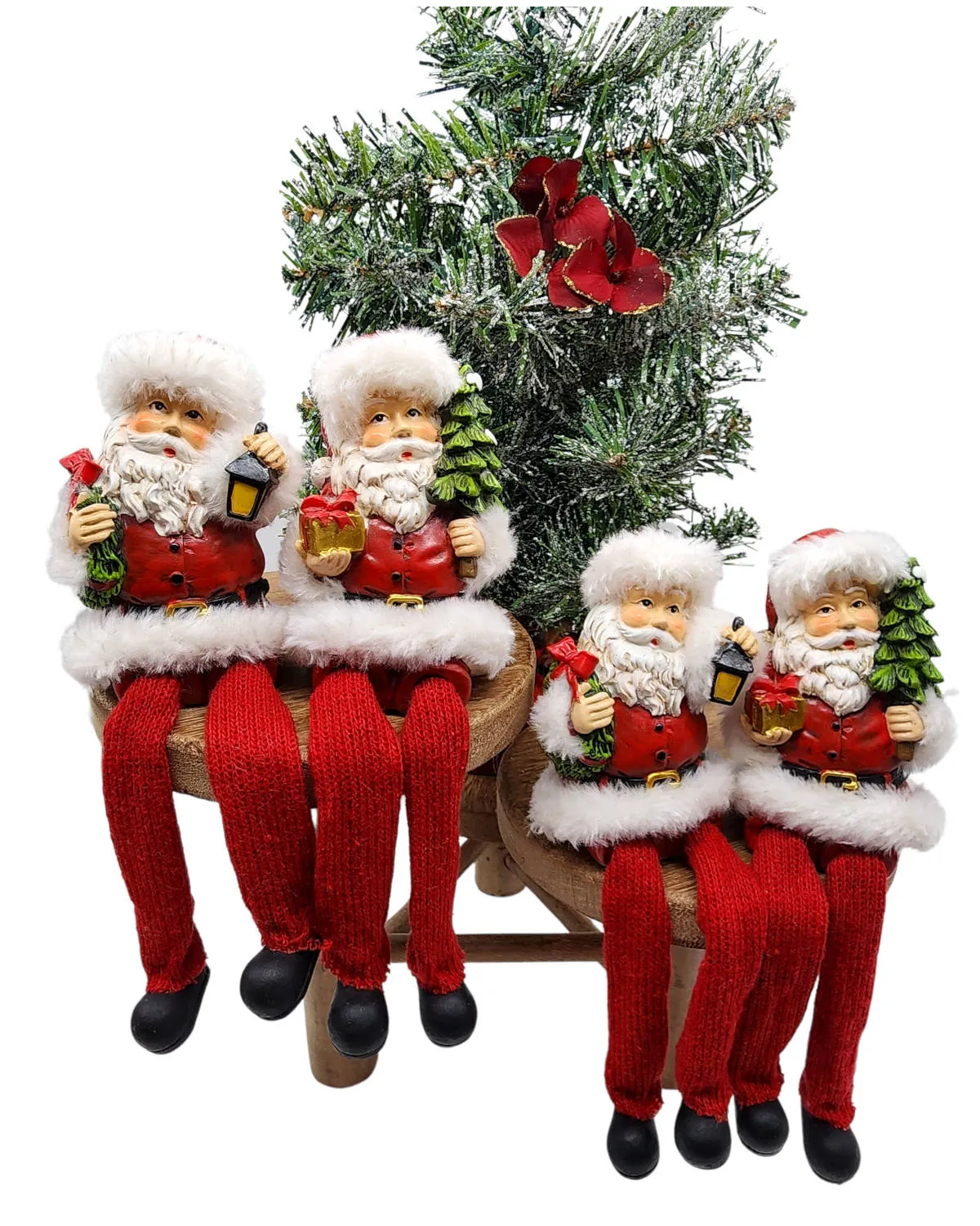 Sitting Santa Dangling Feet Christmas Decor