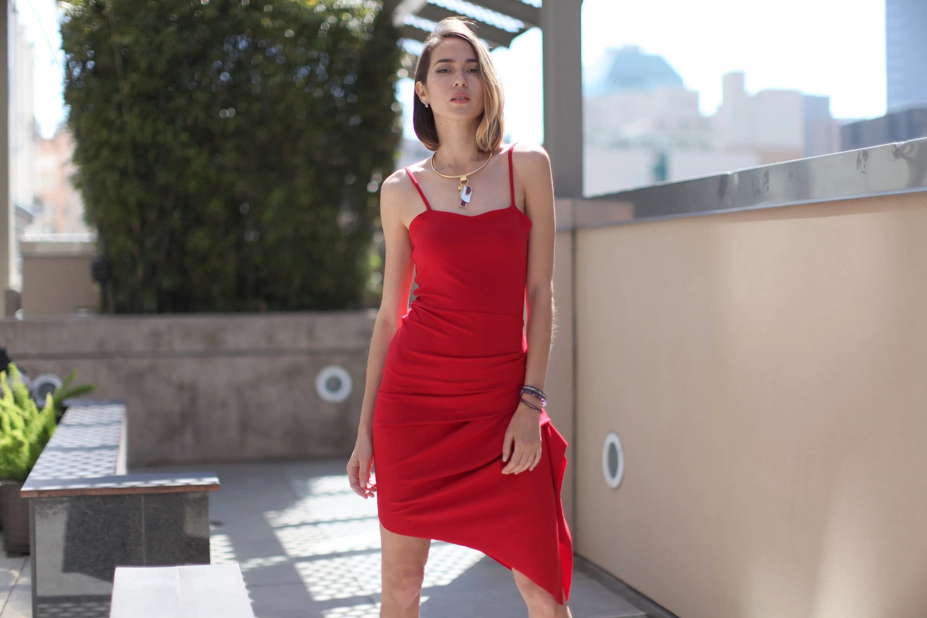 Strappy Summer Dress with Side Rouge