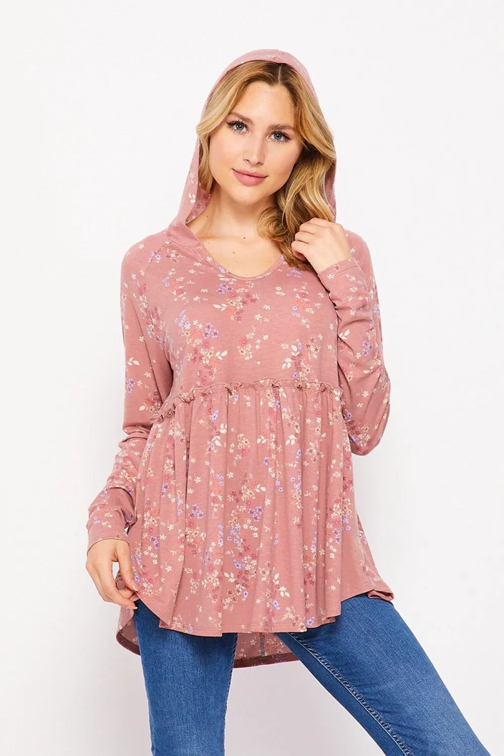 T107238048RC Babydoll Hoodie Top