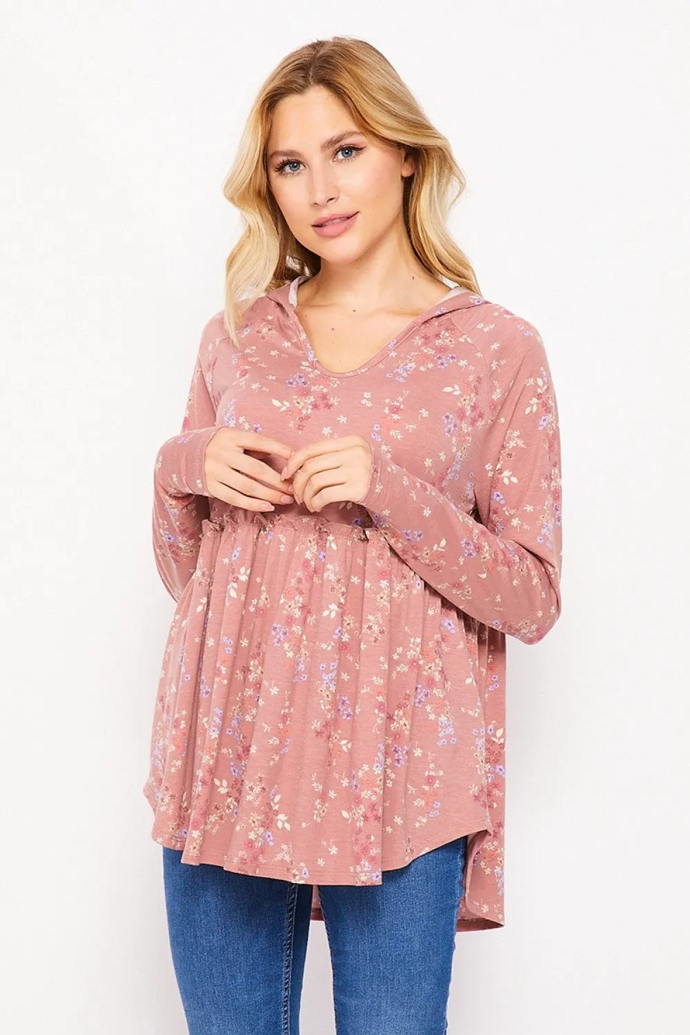 T107238048RC Babydoll Hoodie Top