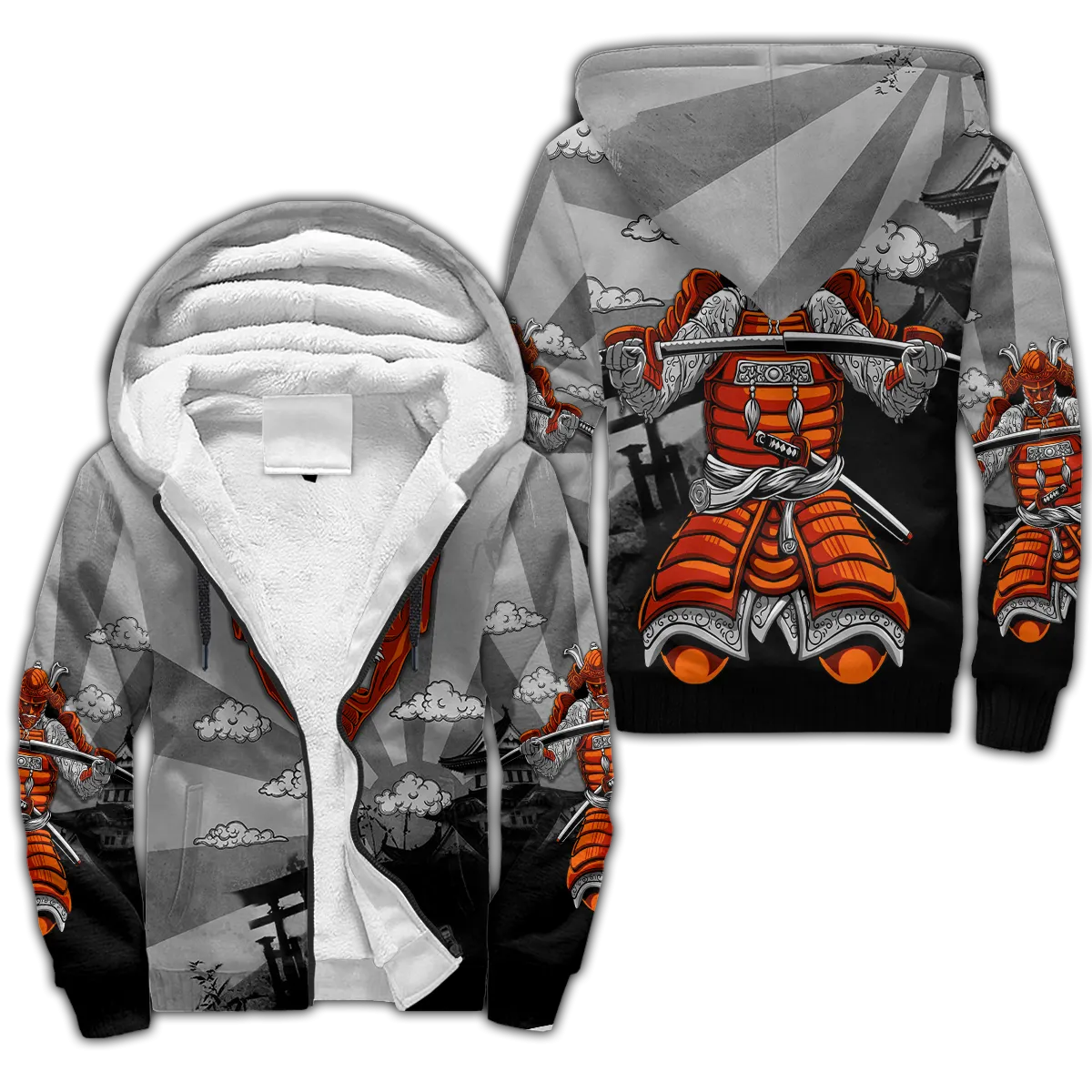 Tattoo Pattern 3D-Printed Winter Zipped Hoodie