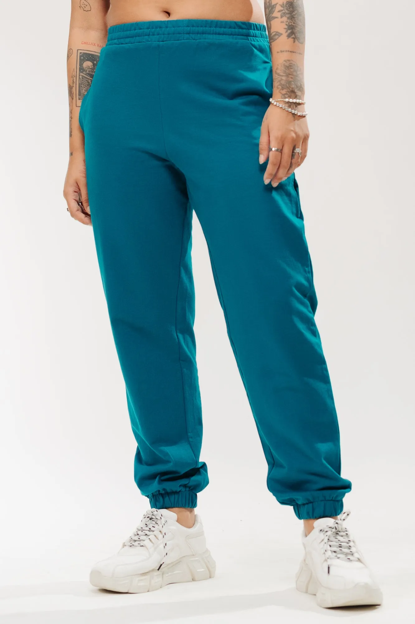 Teal Cotton Joggers