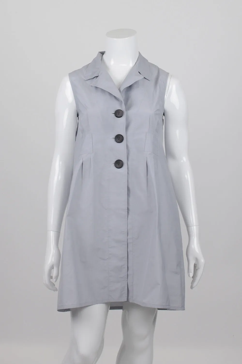 The Ark Grey Sleeveless Button Front Tunic L