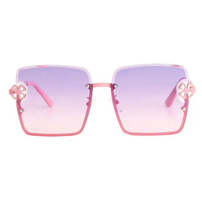 Tint Color Square Clover Sunglasses