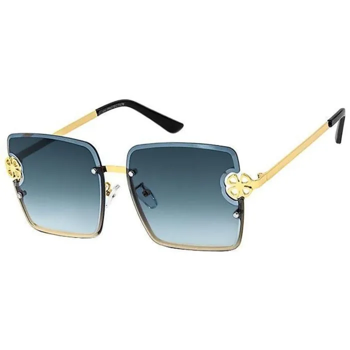 Tint Color Square Clover Sunglasses