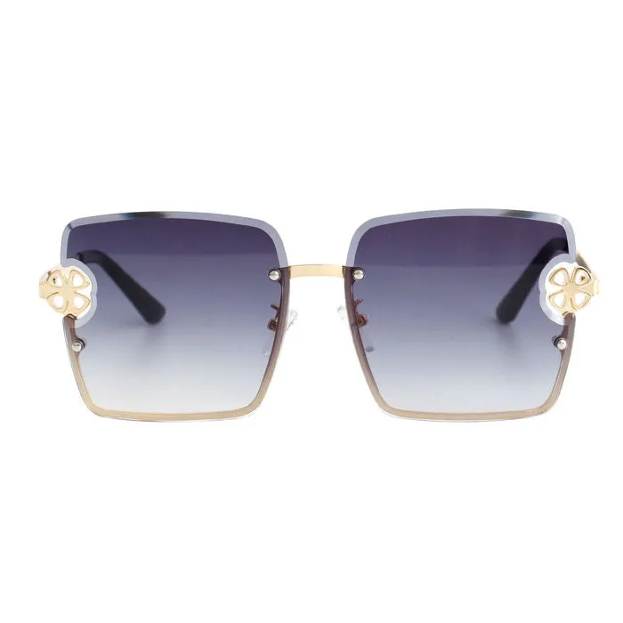 Tint Color Square Clover Sunglasses