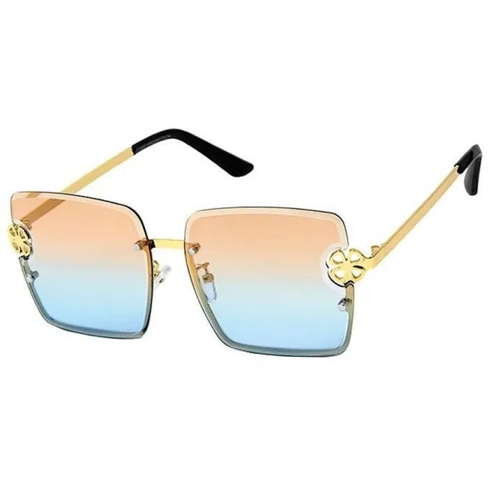 Tint Color Square Clover Sunglasses