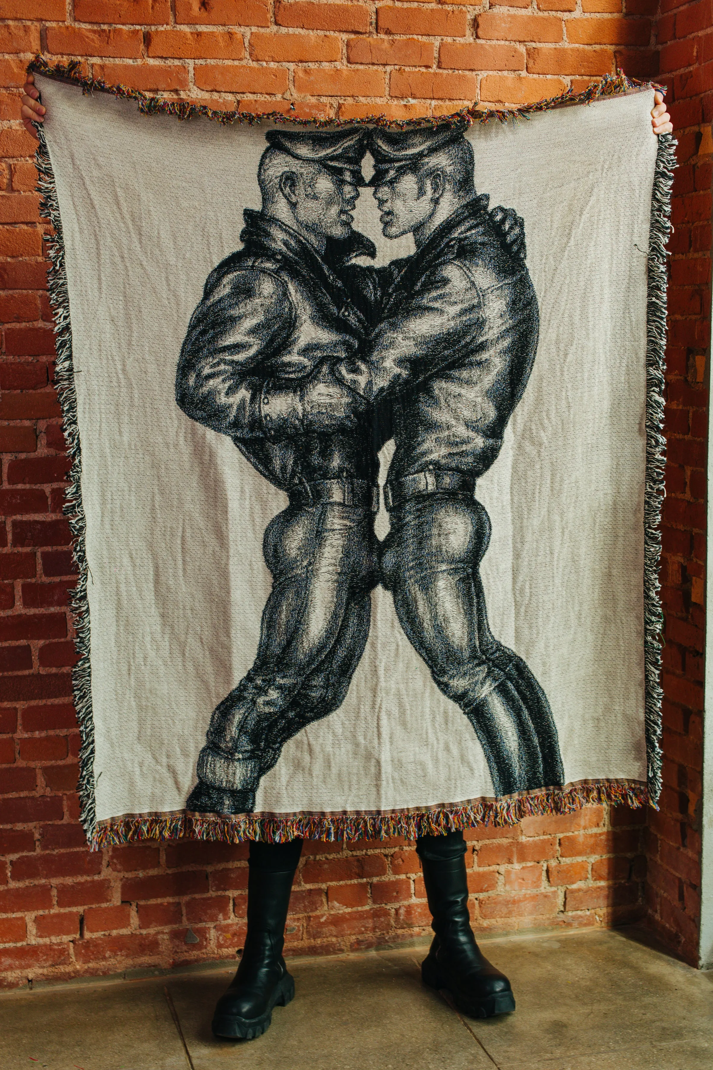 Tom of Finland "Leatherman" Woven Blanket