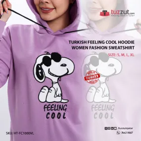 Turkish Feeling Cool Hoodie Women Fashion Sweatshirt-Violet