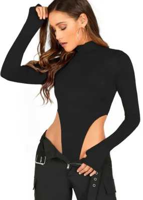 Turtleneck High-Cut Bodysuit