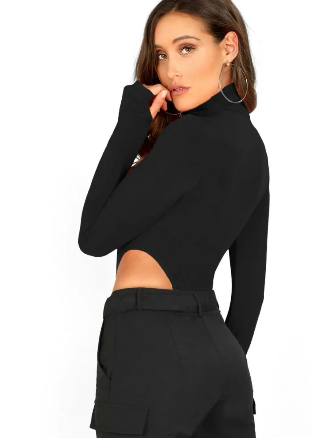 Turtleneck High-Cut Bodysuit