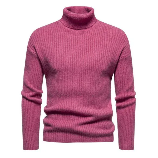 Turtleneck Solid Color Sweater