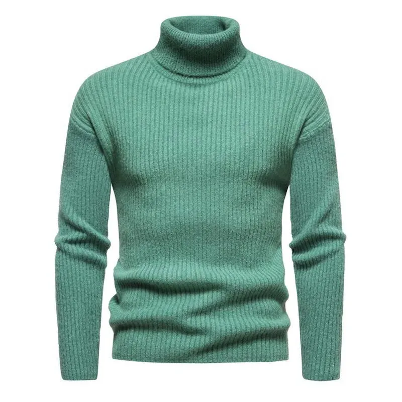 Turtleneck Solid Color Sweater