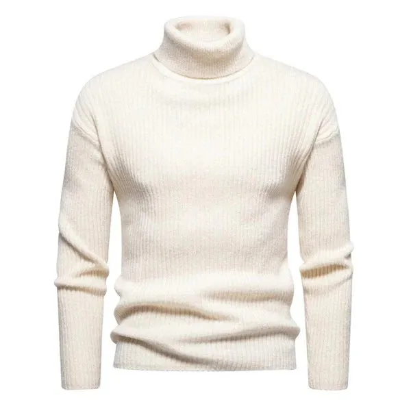 Turtleneck Solid Color Sweater