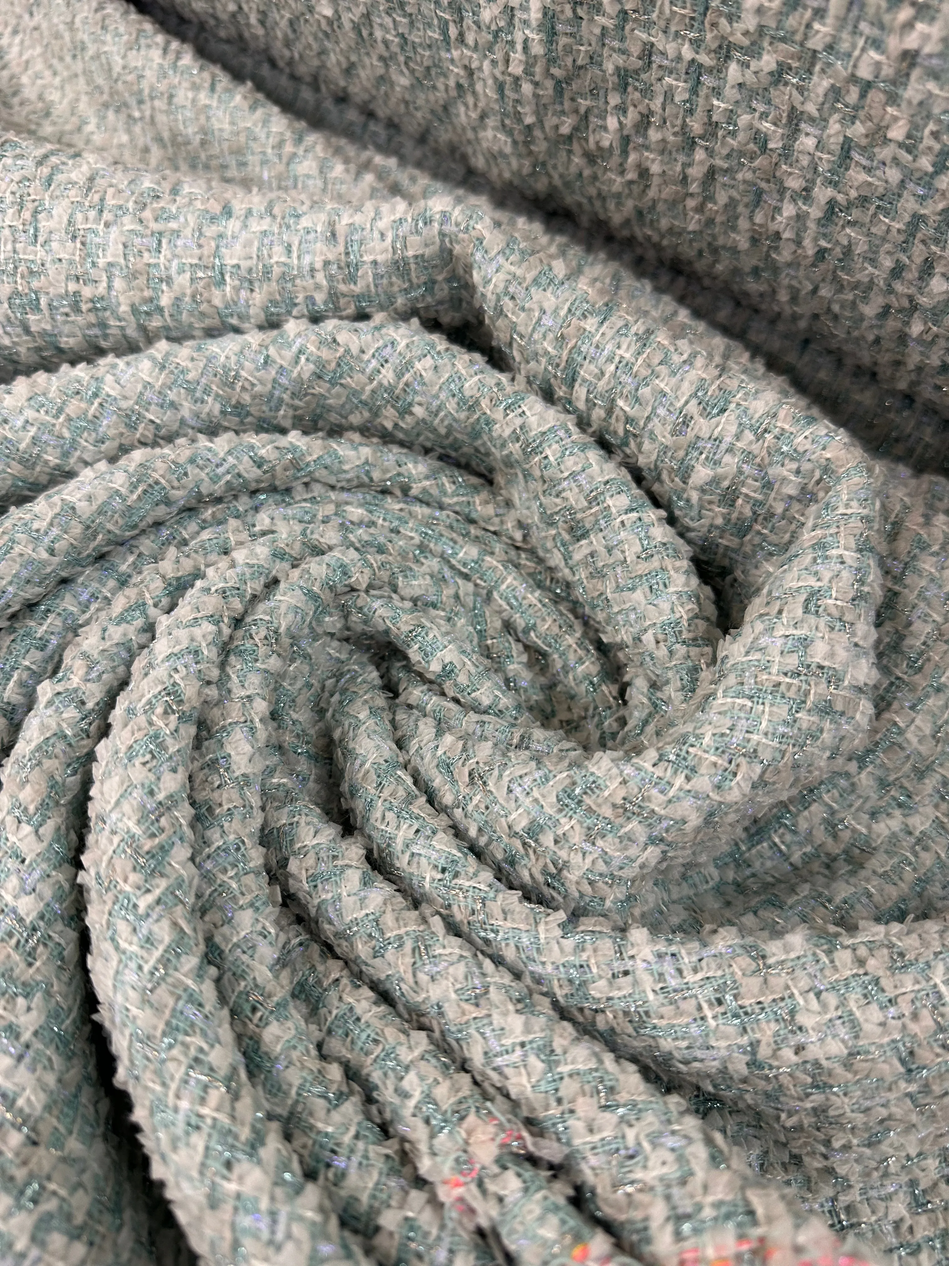 Tweed Bouclé Metallic - Bubble Mint