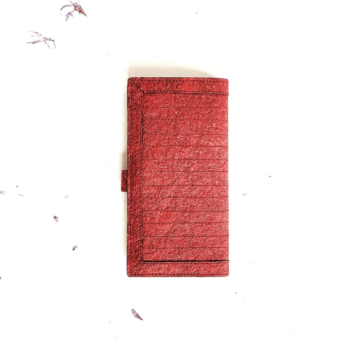 Vegan Coconut Leather Yasti Wallet - Garnet Red