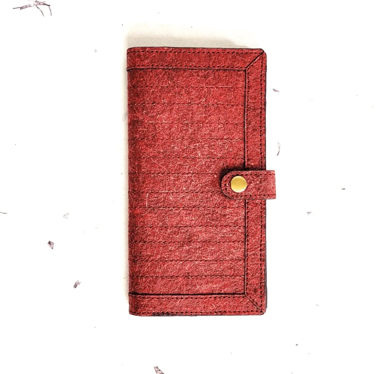 Vegan Coconut Leather Yasti Wallet - Garnet Red