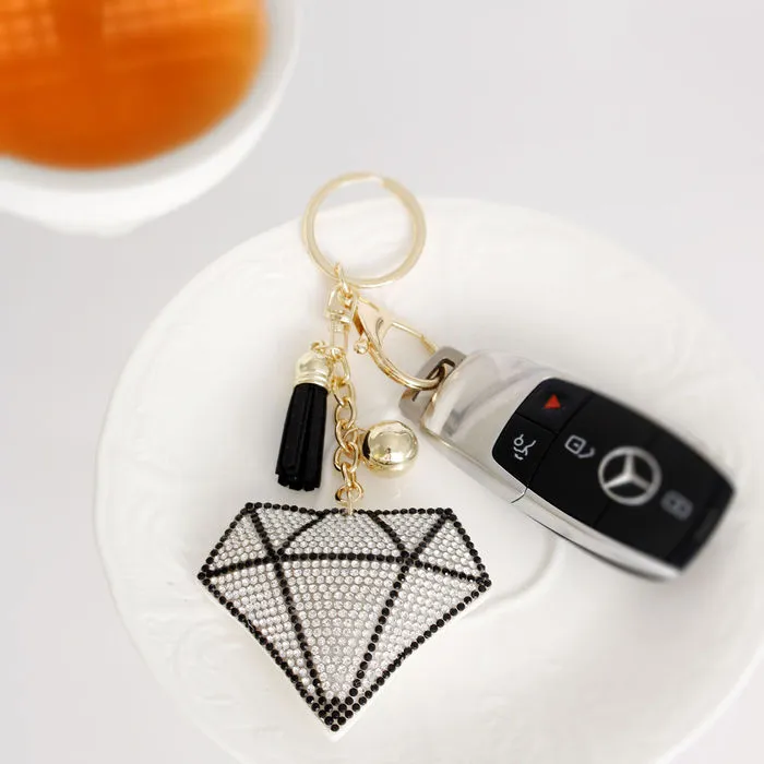 White Diamond Jewel Keychain