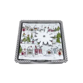 White Snowflake Beaded Napkin Box