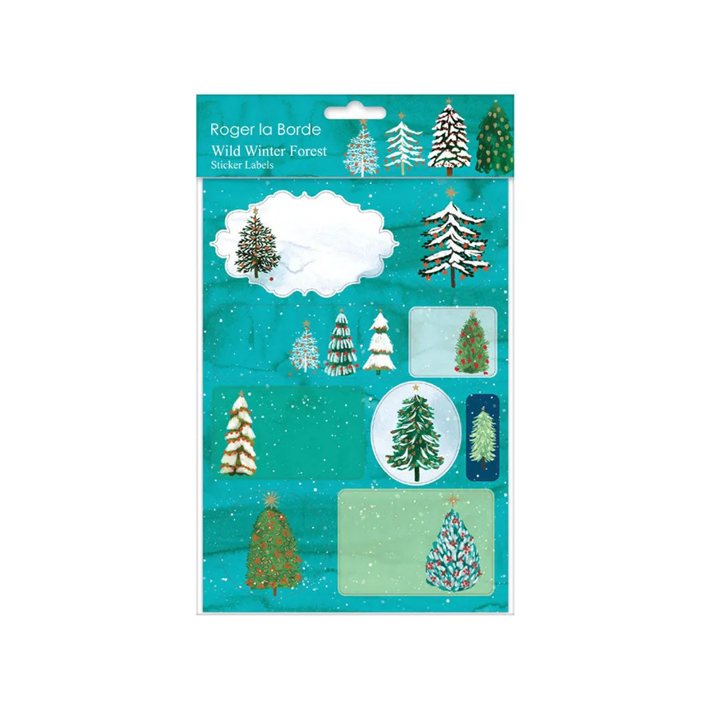 Wild Winter Forest Sticker Labels Sheet