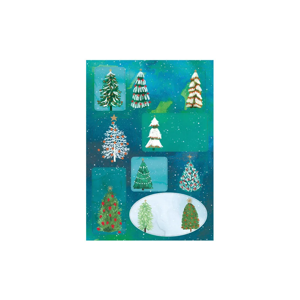 Wild Winter Forest Sticker Labels Sheet