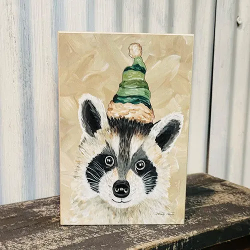 Winter Bandit (Raccoon) Block Sign