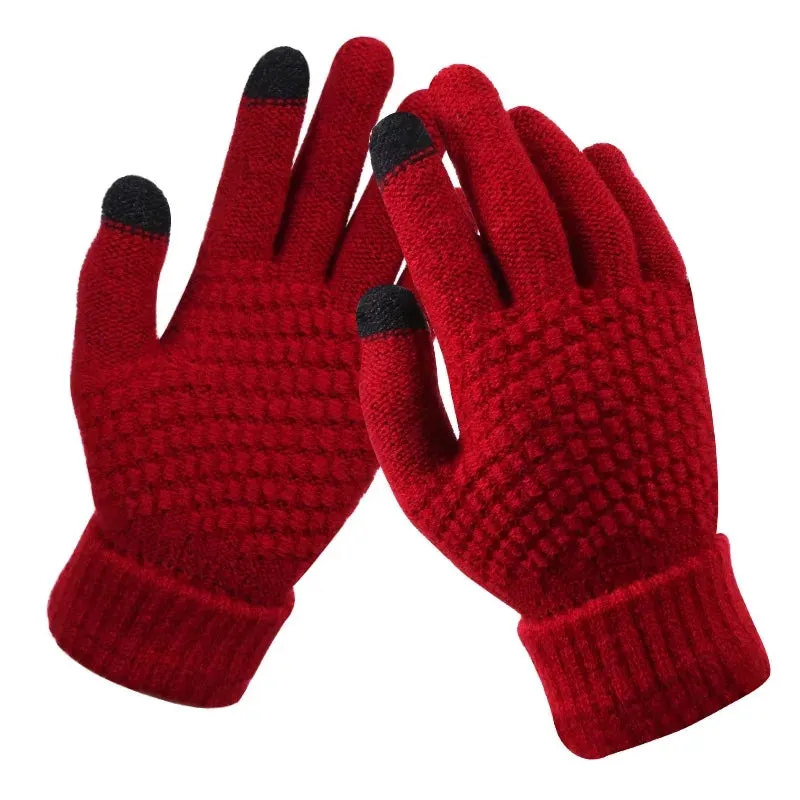 Winter Fashion Mobile Touch Screen Knitted Wool Gloves