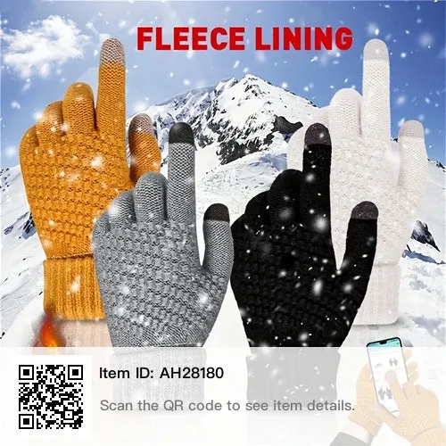 Winter Fashion Mobile Touch Screen Knitted Wool Gloves