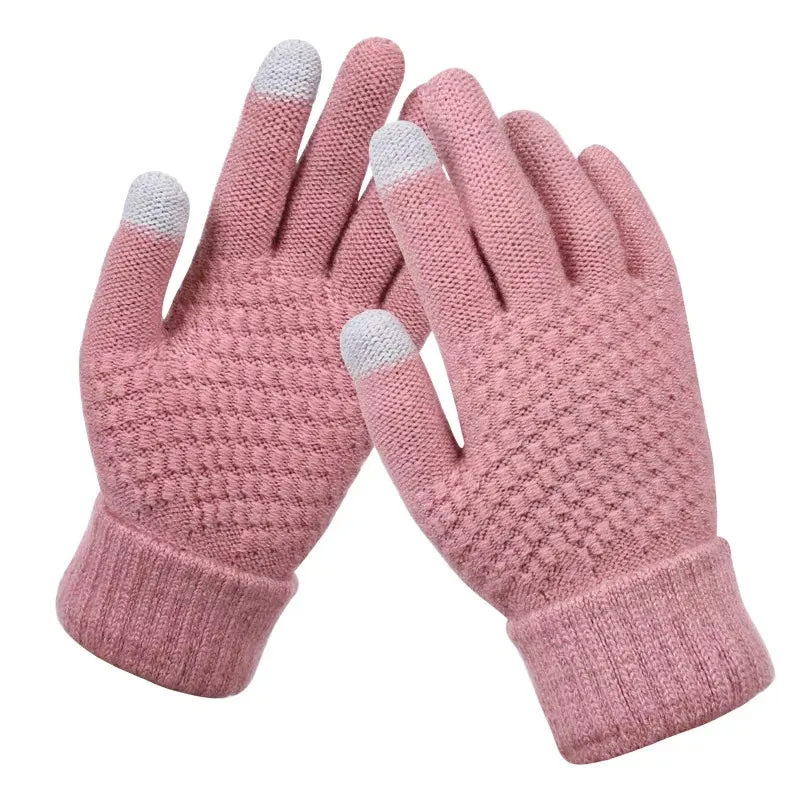 Winter Fashion Mobile Touch Screen Knitted Wool Gloves