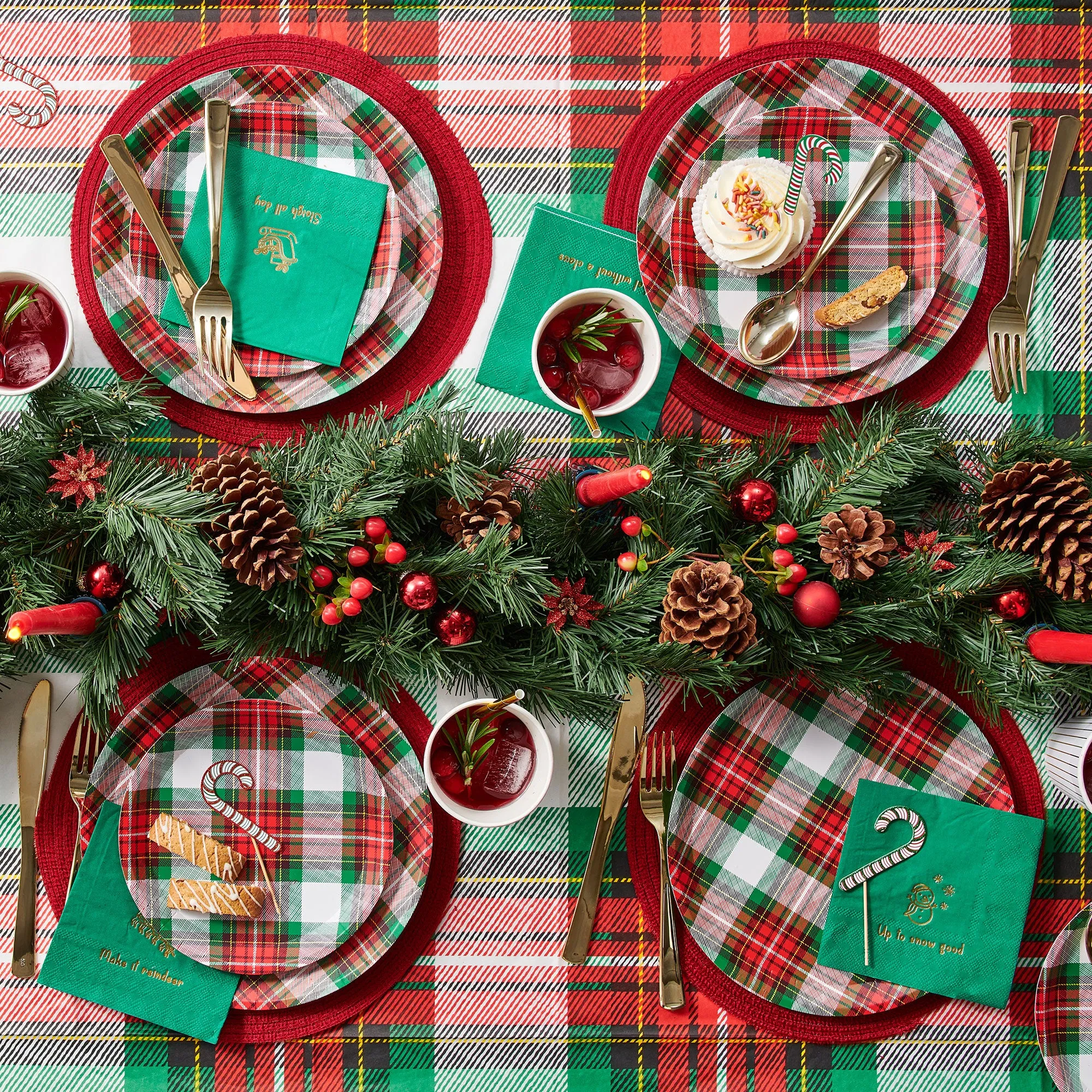 Winter Plaid Large Plates (10 per pack)