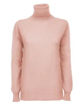 Women's Pure Cashmere Turtleneck Sweater Peach