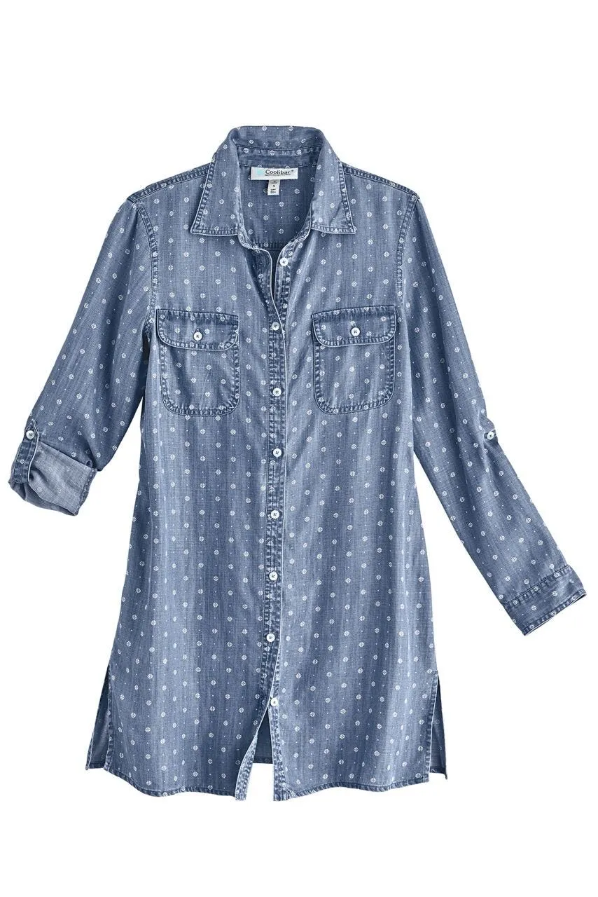 Women's Santa Rosa Chambray Tunic Top | Light Indigo Foulard