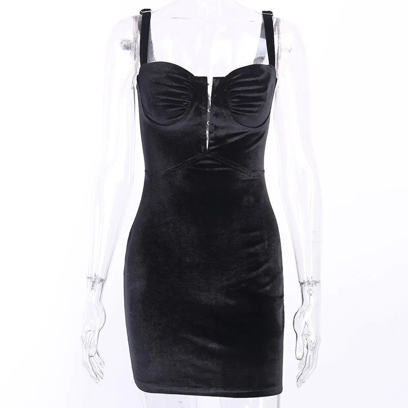 Women's Sleeveless Skinny Solid Mini Dress