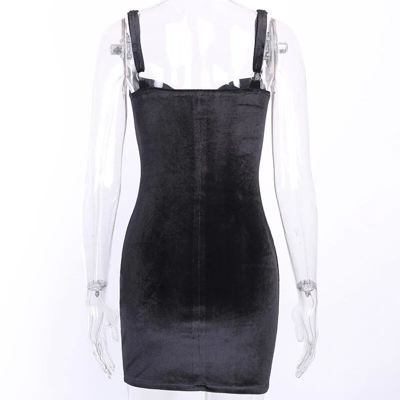 Women's Sleeveless Skinny Solid Mini Dress