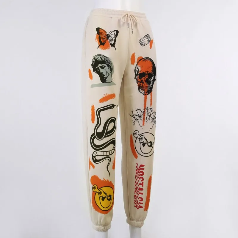 Women’s Unisex Cartoon Print Joggers