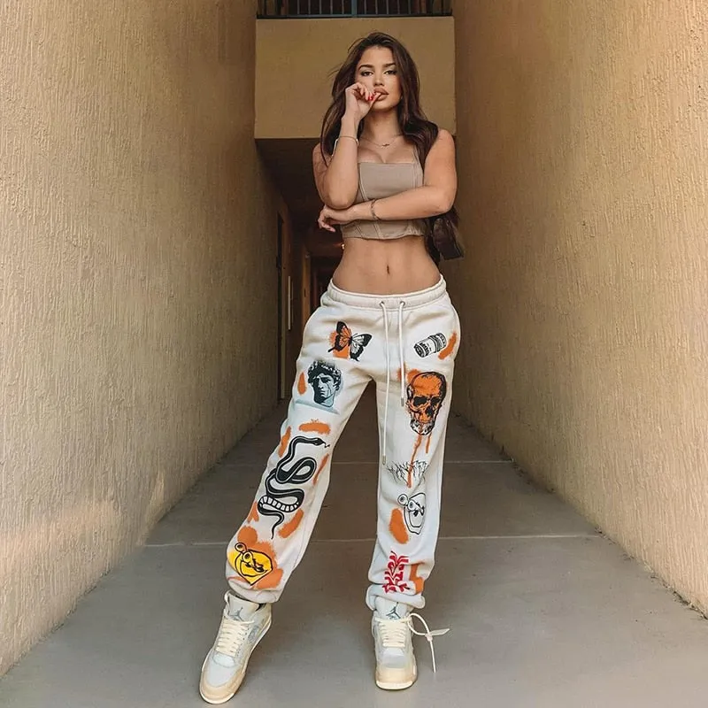 Women’s Unisex Cartoon Print Joggers