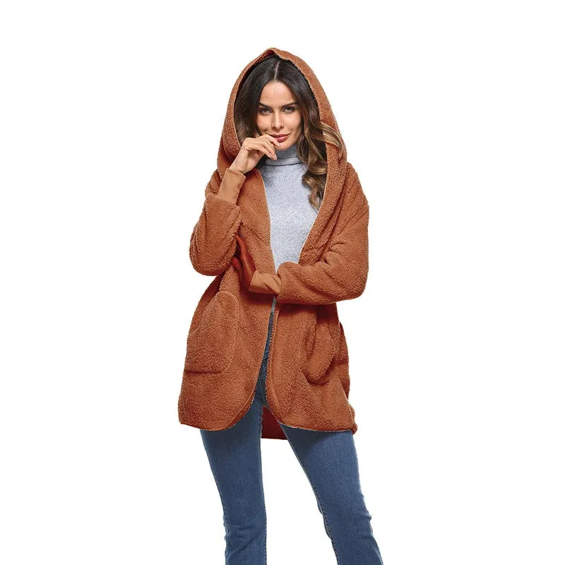 Women's Winter Faux Fur Hooded Coat