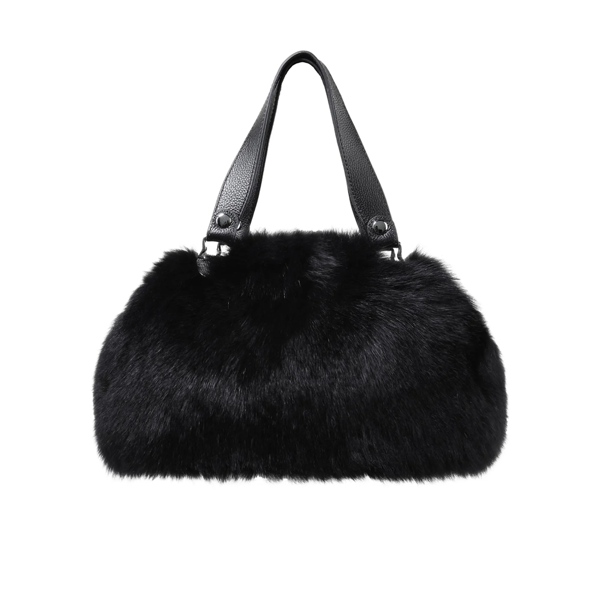 Women's Winter Fur Fox Handbag Leather Ladies Shoulder Bag FS19808