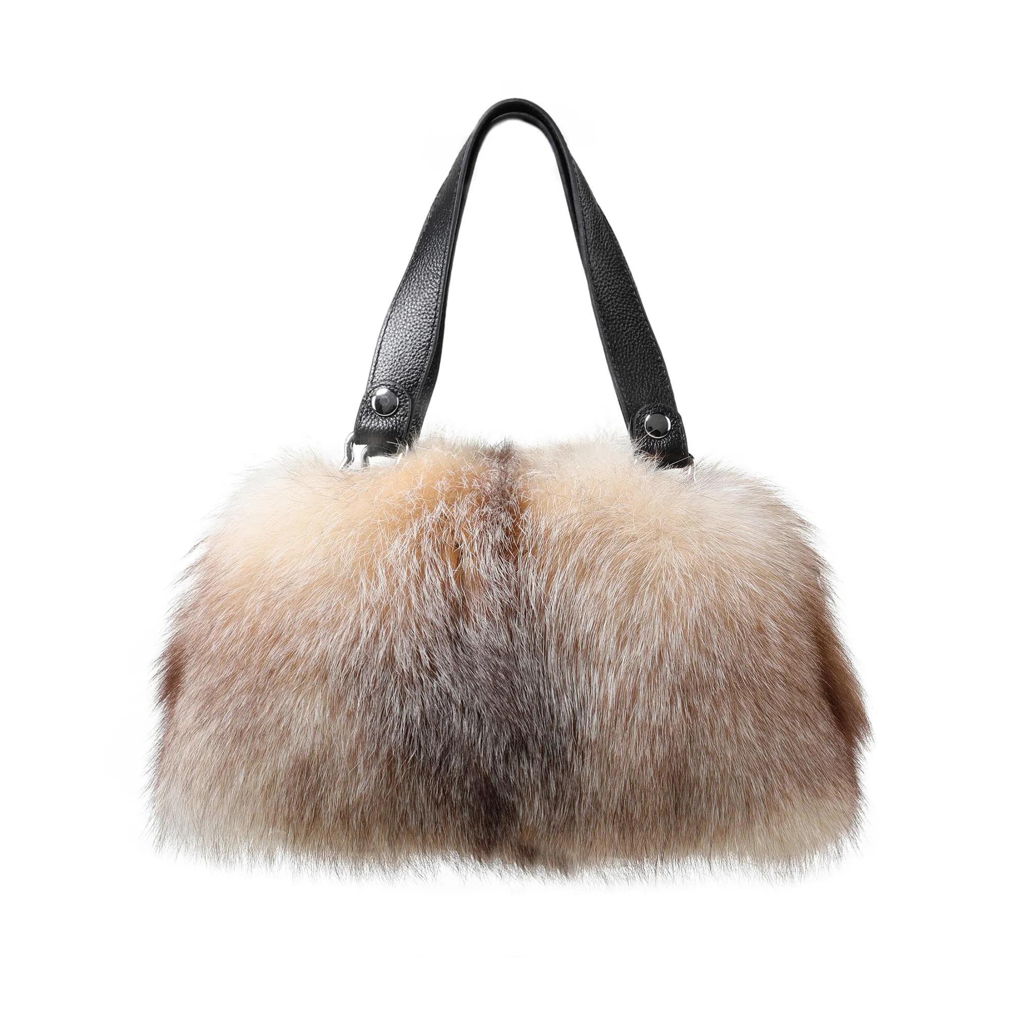 Women's Winter Fur Fox Handbag Leather Ladies Shoulder Bag FS19808