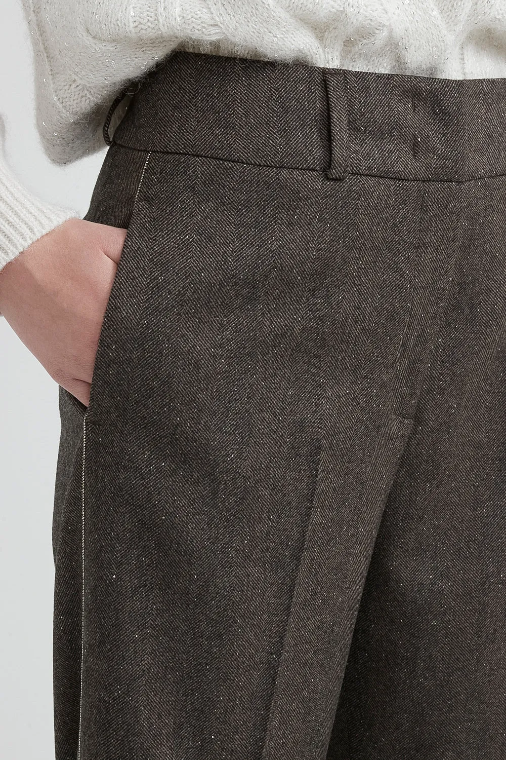 Wool, cashmere and silk trousers