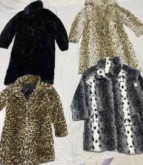 Y2K Style Fur Longs Coats 8 Pieces