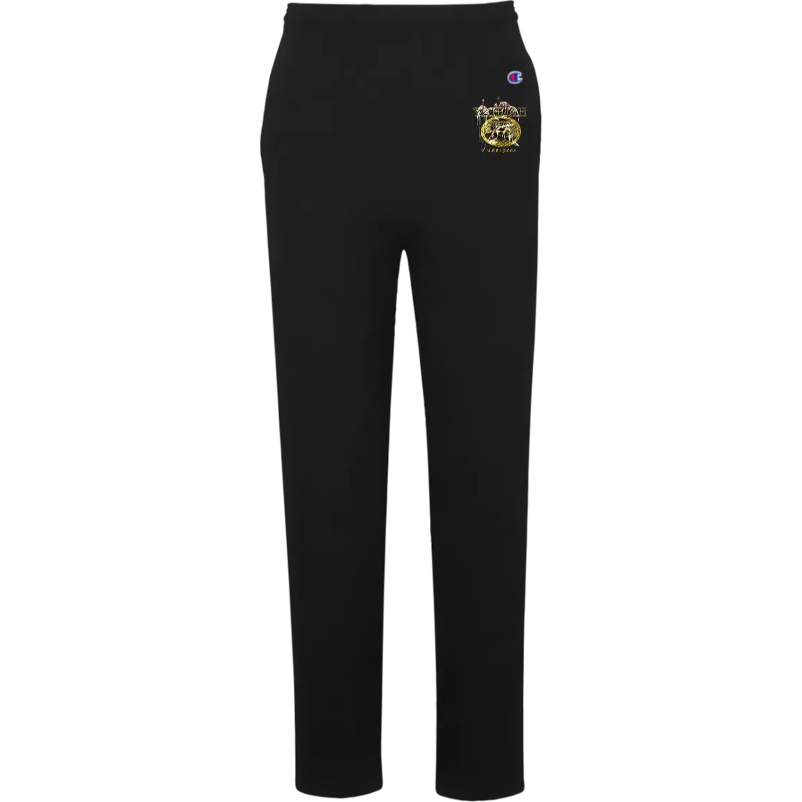 Yahuah-Name Above All Names 03-01 Royal Designer Champion® Men's Fleece Open Bottom Joggers (Black/Navy)