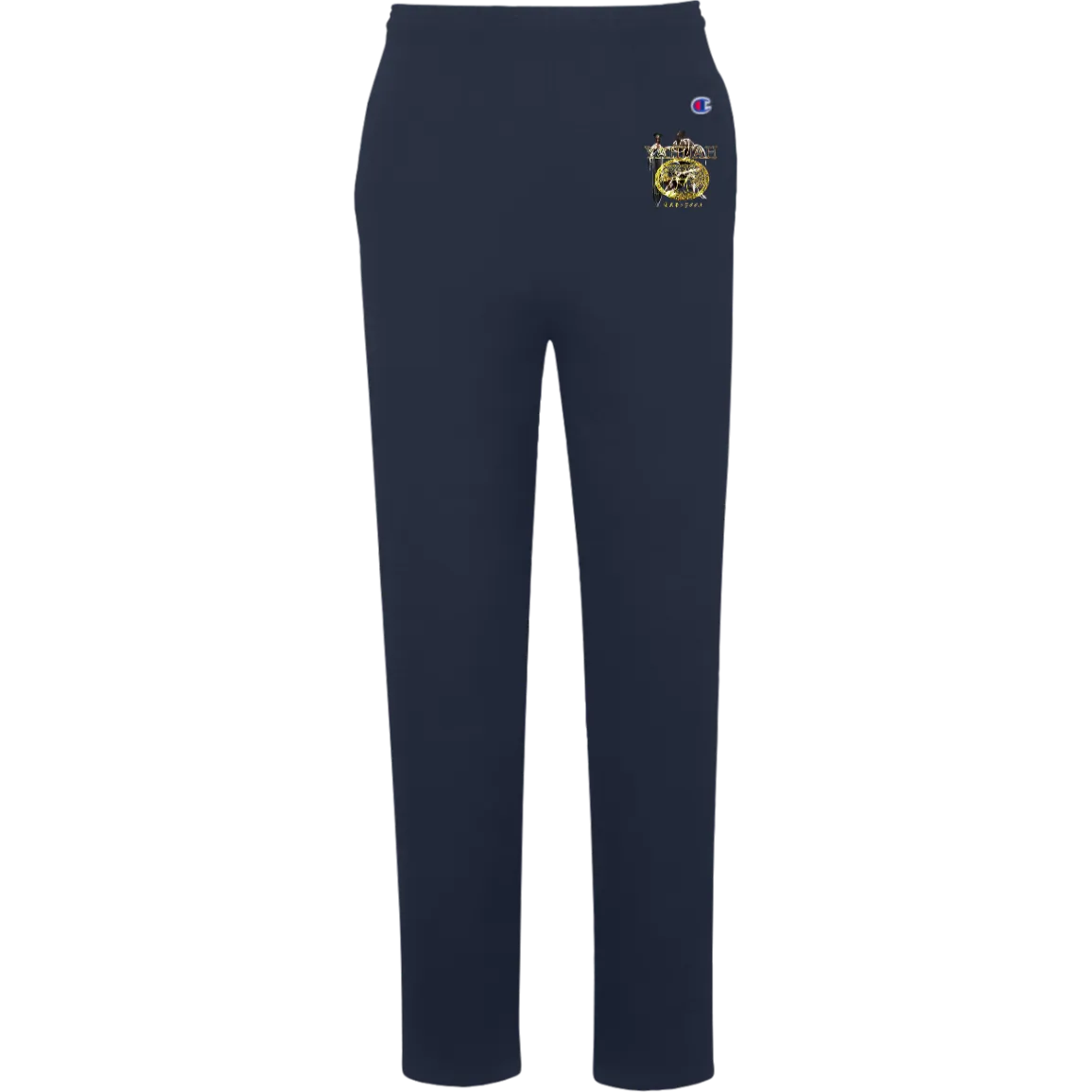 Yahuah-Name Above All Names 03-01 Royal Designer Champion® Men's Fleece Open Bottom Joggers (Black/Navy)