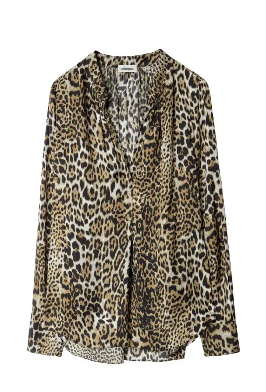 Zadig & Voltaire Tink Leo Satin Tunic - Leopard Print